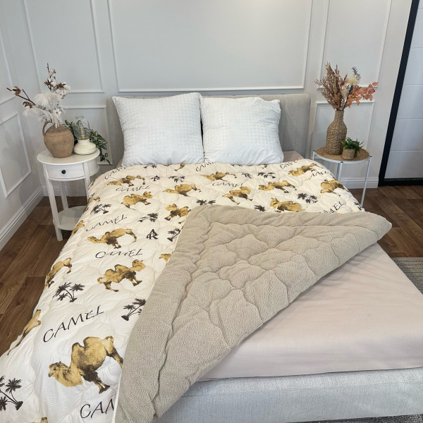 Ковдра полуторна відкрита двостороння з вовни Arda Camell Wool 21436 150х210 см бежева Ковдра полуторна відкрита двостороння з вовни Arda Camell Wool 21436 150х210 см бежева