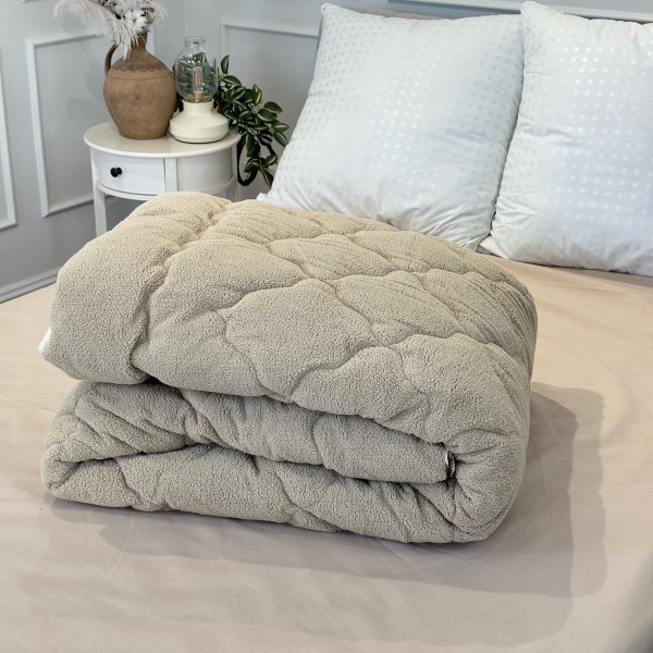 Ковдра полуторна відкрита двостороння з вовни Arda Camell Wool 21436 150х210 см бежева Ковдра полуторна відкрита двостороння з вовни Arda Camell Wool 21436 150х210 см бежева