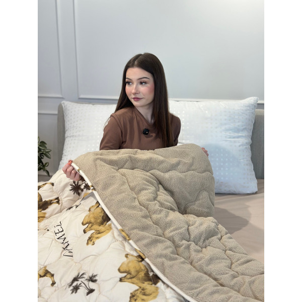 Ковдра полуторна відкрита двостороння з вовни Arda Camell Wool 21436 150х210 см бежева Ковдра полуторна відкрита двостороння з вовни Arda Camell Wool 21436 150х210 см бежева