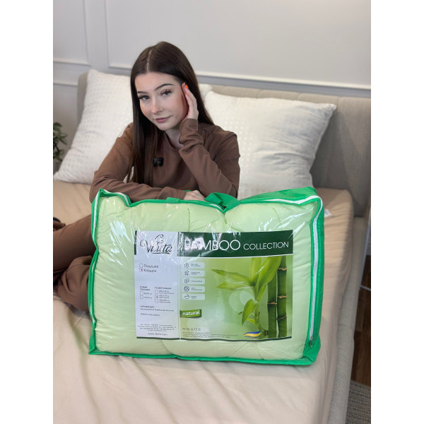 Ковдра полуторна силіконова Viluta Bamboo 21442 140x205 см салатова Ковдра полуторна силіконова Viluta Bamboo 21442 140x205 см салатова