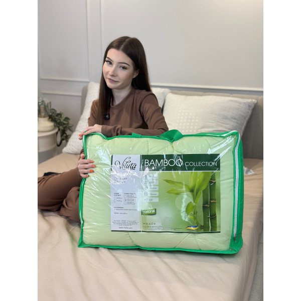 Ковдра полуторна силіконова Viluta Bamboo 21442 140x205 см салатова Ковдра полуторна силіконова Viluta Bamboo 21442 140x205 см салатова