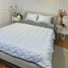 Одеяло двуспальное двустороннее летнее из холофайбера Leri Max 21539 180х210 см графитовое