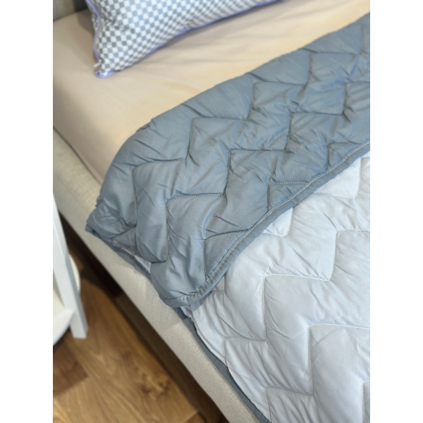 Одеяло двуспальное двустороннее летнее из холофайбера Leri Max 21539 180х210 см графитовое