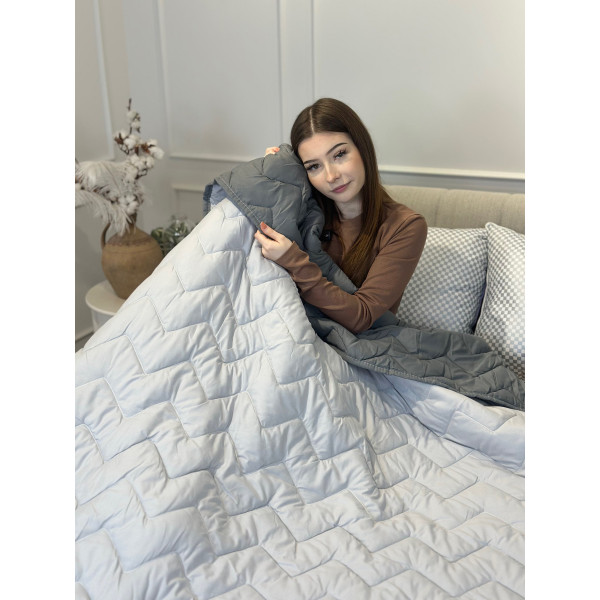 Одеяло евро двустороннее летнее из холофайбера Leri Max 21540 200х215 см графитовое