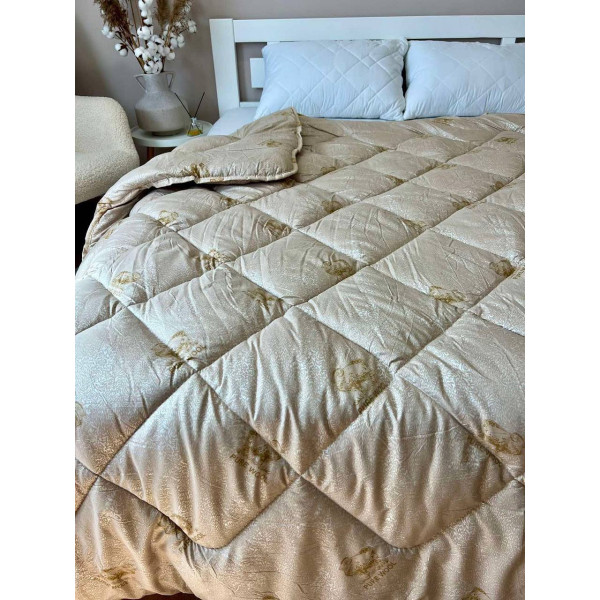Ковдра євро зимова з вовни Leri Max Pure Wool 21505 200х215 см бежева