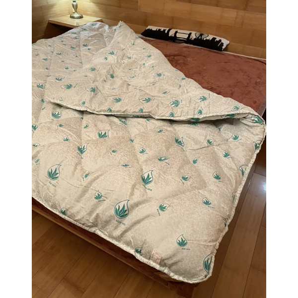 Ковдра євро стьобана зимова з волокна Aloe Vera Leri Max 21527 200х215 см біла