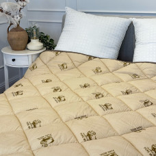 Ковдра євро стьобана зимова зі штучної вовни Leri Max Pur Wool 21471 200х215 см коричнева