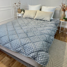 Ковдра євро стьобана зимова з холофайбера Leri Max 21518 195х210 см сіра