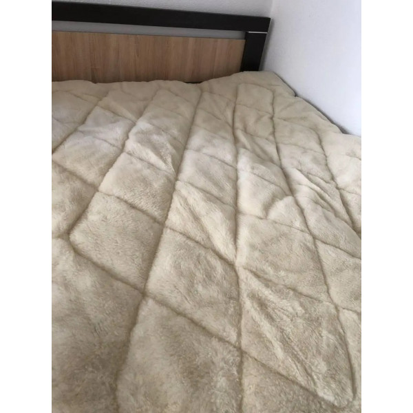 Ковдра полуторна відкрита зимова з вовни Leri Max 21513 145х210 см коричнева