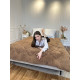 Ковдра полуторна стьобана зимова з верблюжої вовни Leri Max 21481 150х210 см коричнева