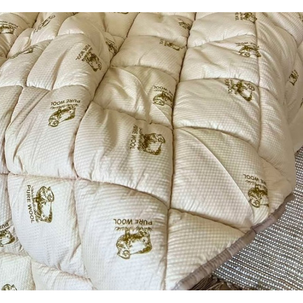 Ковдра полуторна стьобана зимова зі штучної вовни Leri Max Pur Wool 21472 150х210 см коричнева