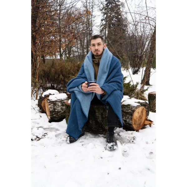 Плед-ковдра вовняна Love You 6132 130х170 см синій