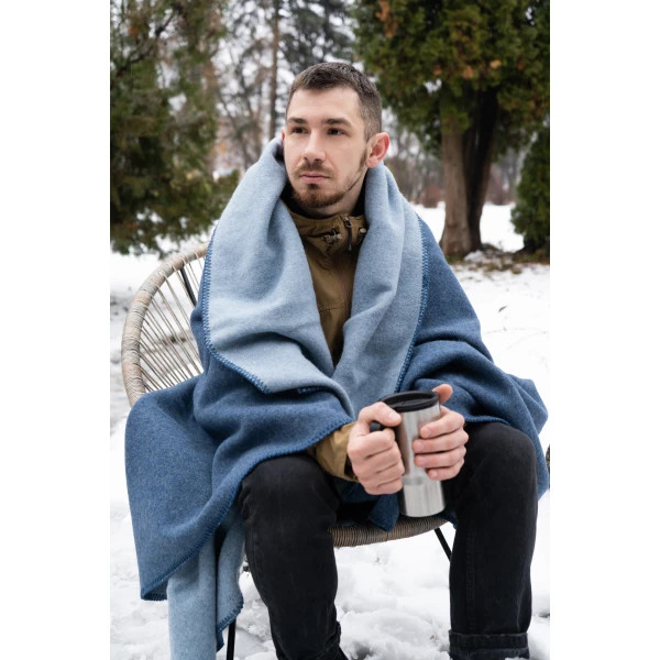 Плед-ковдра вовняна Love You 6132 130х170 см синій