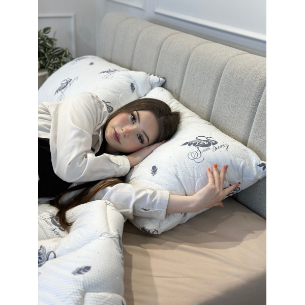 Подушка з лебединого пуху Leri Max 21498 50х70 см біла