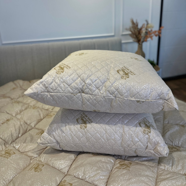 Подушка стьобана з натуральної овчини Leri Max Pure Wool 21506 50х50 см бежева