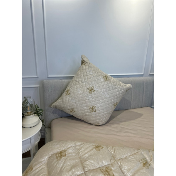 Подушка стьобана з натуральної овчини Leri Max Pure Wool 21506 50х50 см бежева