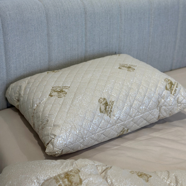 Подушка стьобана з натуральної овчини Leri Max Pure Wool 21508 70х50 см бежева