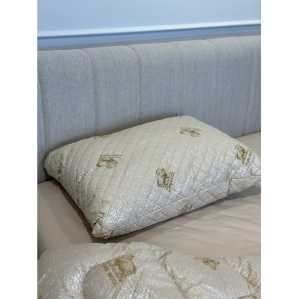 Подушка стьобана з натуральної овчини Leri Max Pure Wool 21508 70х50 см бежева