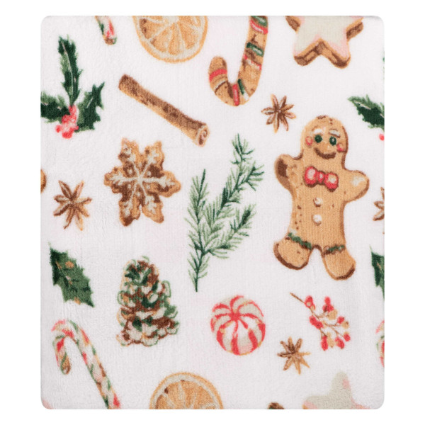 Плед Ardesto Flannel Імбирні пряники ART0118PB 160х200 см білий