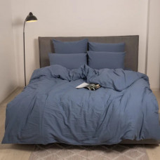 Постільна білизна сімейна Viluta Сатин Wash-41-S 210х143х2 см синя