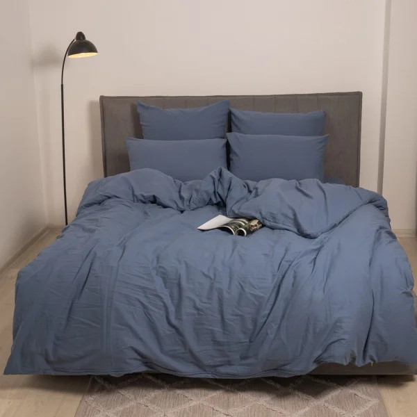 Постільна білизна сімейна Viluta Сатин Wash-41-S 210х143х2 см синя