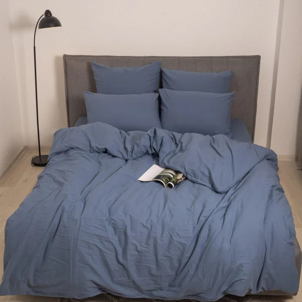 Постільна білизна сімейна Viluta Сатин Wash-41-S 210х143х2 см синя