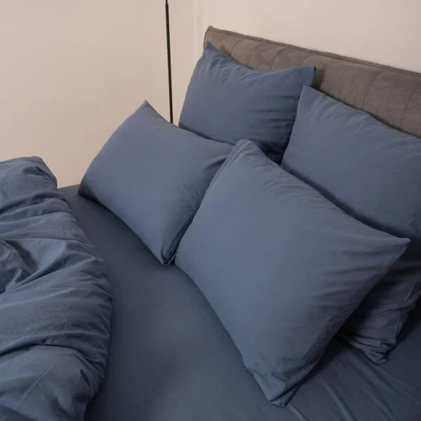 Постільна білизна сімейна Viluta Сатин Wash-41-S 210х143х2 см синя