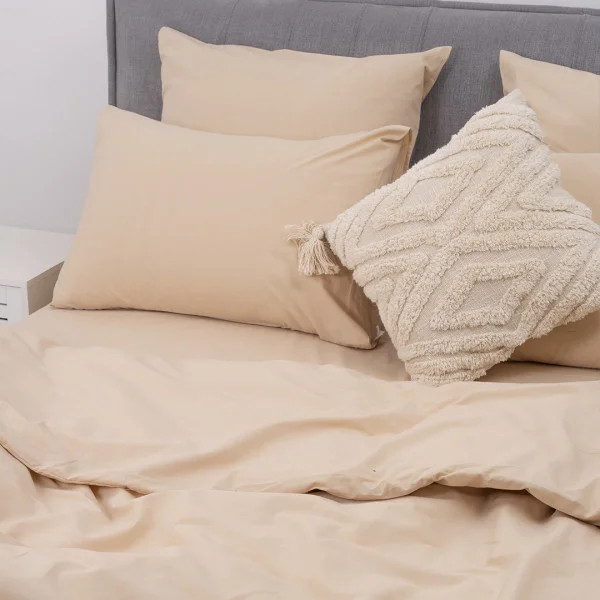 Постільна білизна сімейна Viluta Сатин Wash-68-S 210х143х2 см світло-бежева