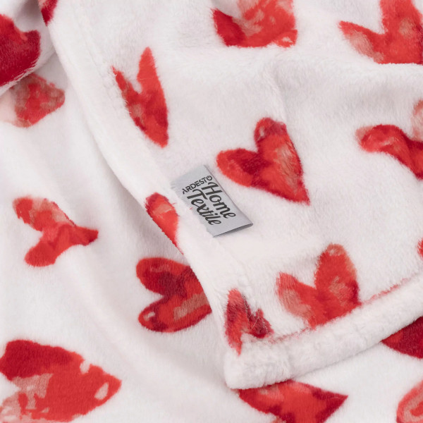 Плед Ardesto Flannel Серце ART0125PB 160х200 см білий Плед Ardesto Flannel Серце ART0125PB 160х200 см білий