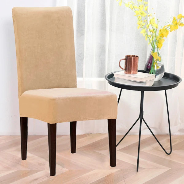 Чохол на стілець велюровий Love You 83117 бежевий