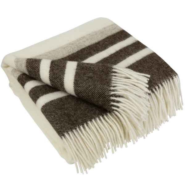 Плед з екологічної вовни Love You 4451 140х200 см айворі з коричневим