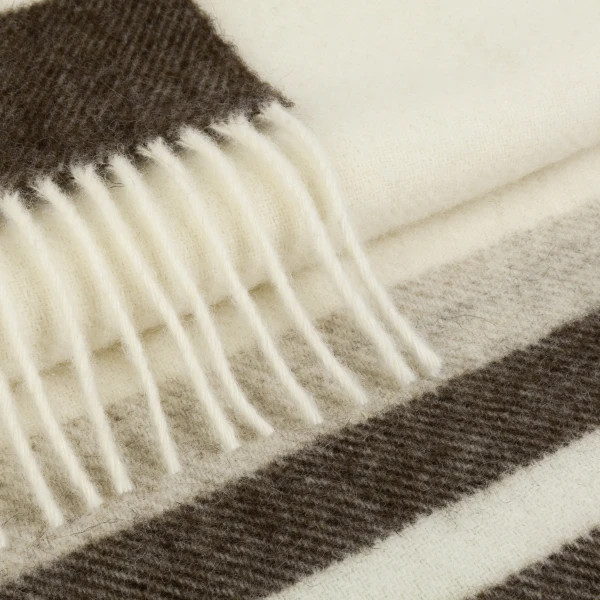 Плед з екологічної вовни Love You 4451 140х200 см айворі з коричневим