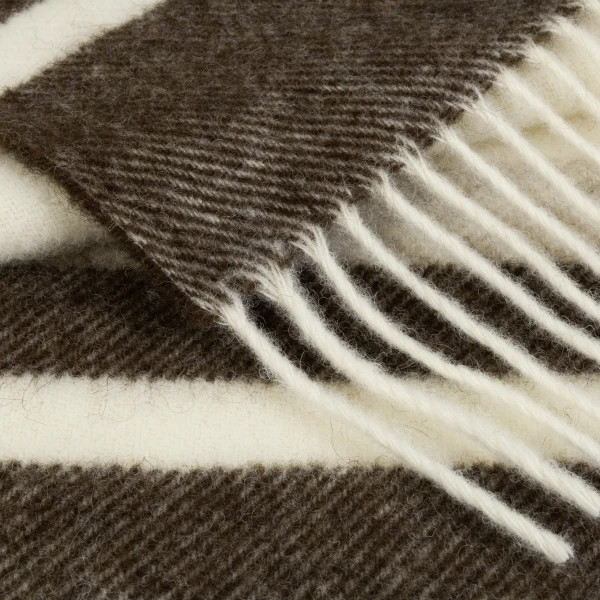 Плед з екологічної вовни Love You 4451 140х200 см айворі з коричневим