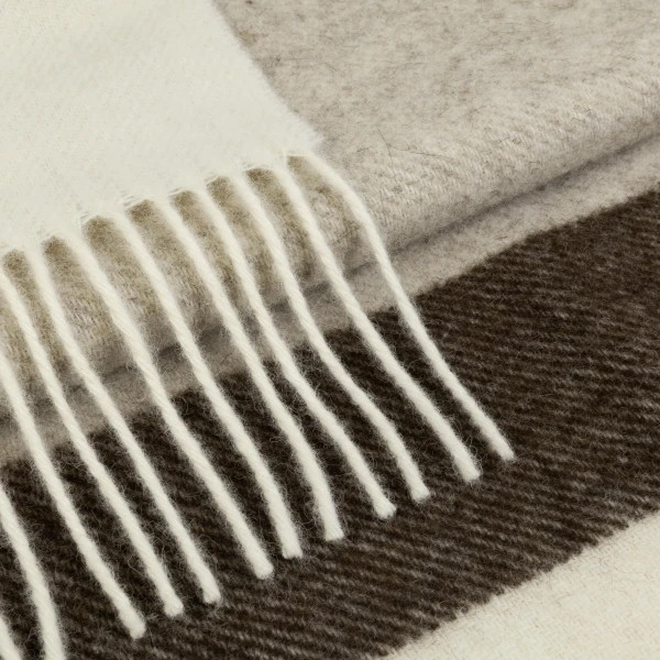 Плед з екологічної вовни Love You 4452 140х200 см айворі з білим