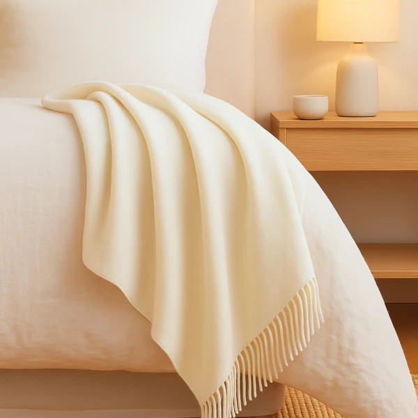 Плед із екологічної вовни Love You 6058 140х200 см білий