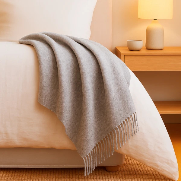 Плед з екологічної вовни Love You 6059 140х200 см бежевий