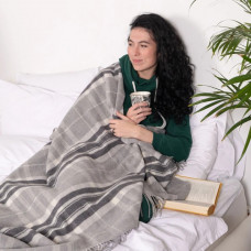 Плед кашеміровий Love You 4504 140х200 см світло-сірий з темно-сірим