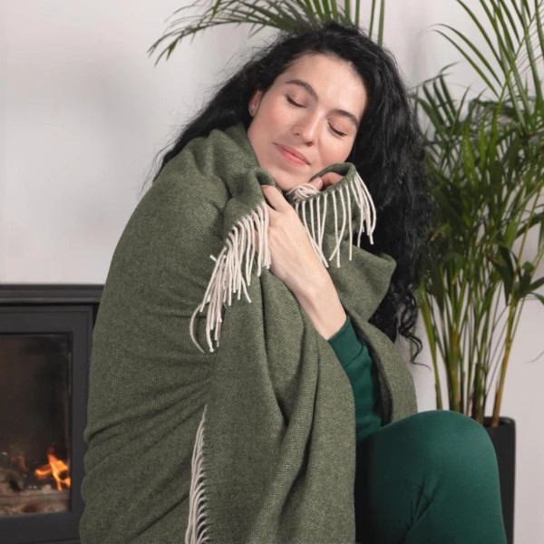 Плед кашеміровий Love You 4692 140х200 см оливковий