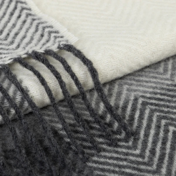 Плед мериносовий Love You Клітка 4502 140х200 см світло-сірий з темно-сірим