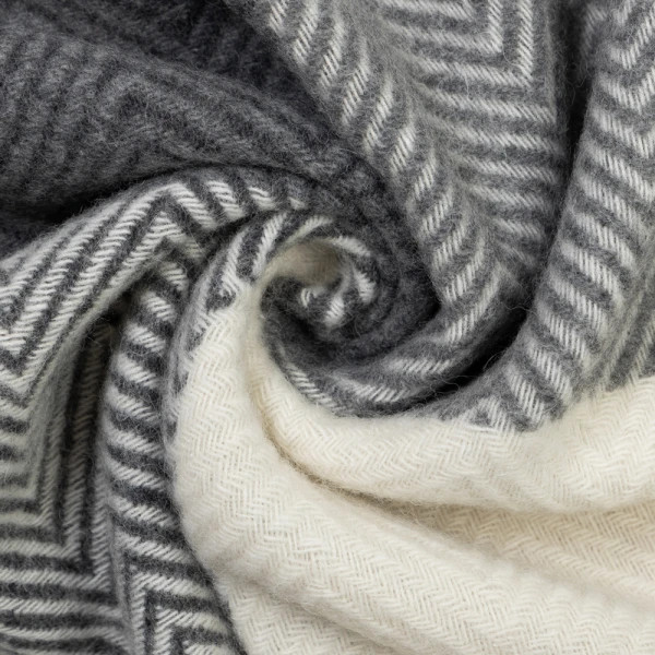 Плед мериносовий Love You Клітка 4502 140х200 см світло-сірий з темно-сірим