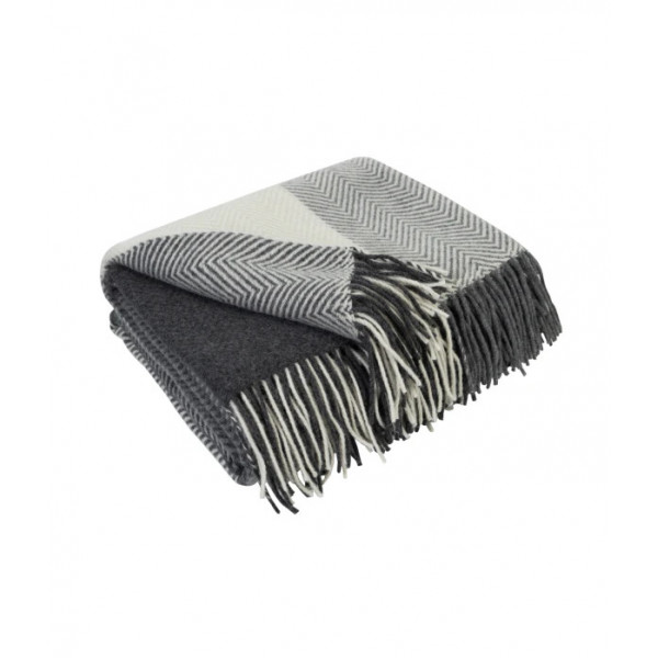 Плед мериносовий Love You Клітка 4502 140х200 см світло-сірий з темно-сірим