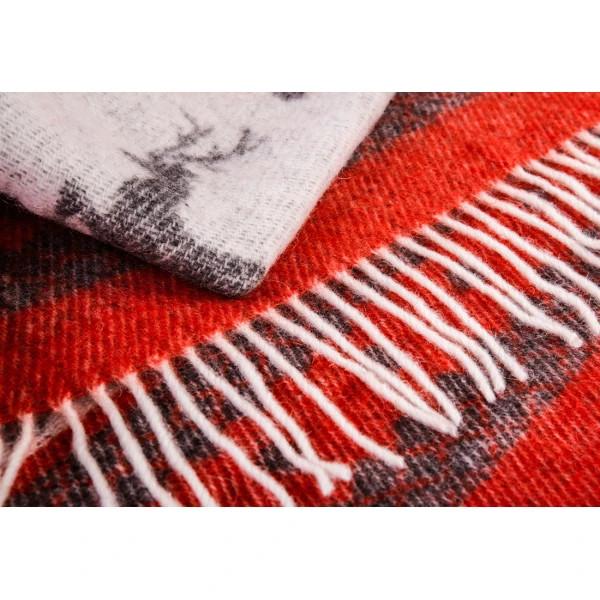 Плед мериносовий Love You Олени 4079 140х200 см червоний