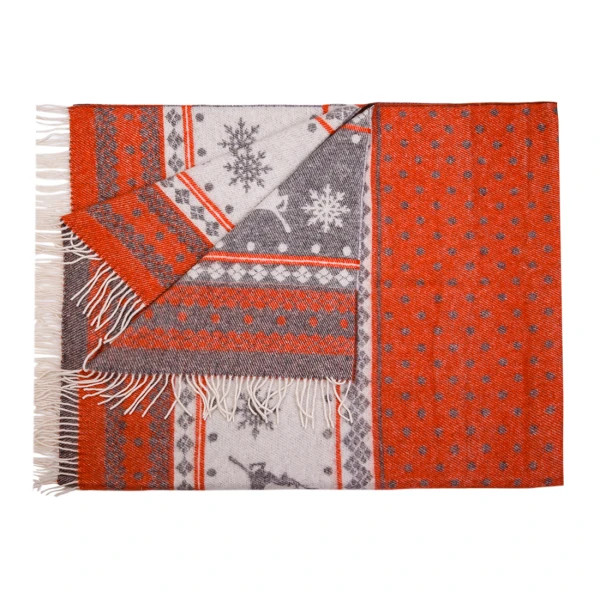 Плед мериносовий Love You Олени 4079 140х200 см червоний