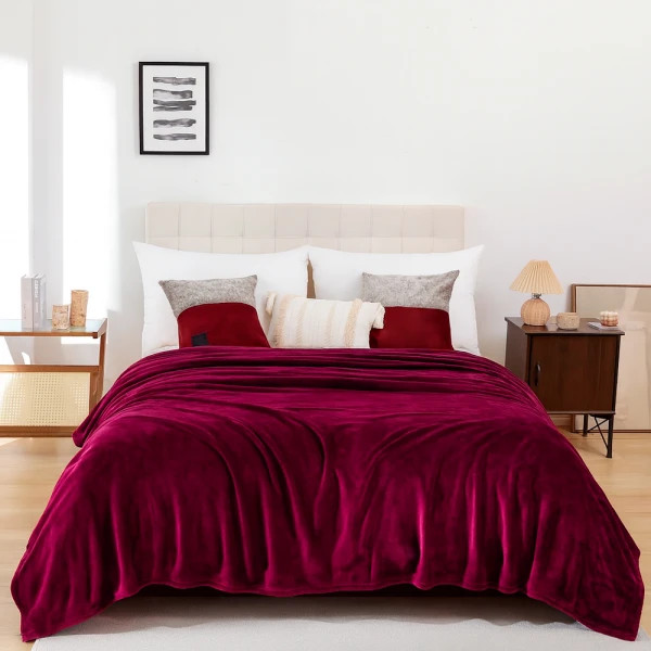 Плед флісовий Love You 8297 200х220 см бордовий