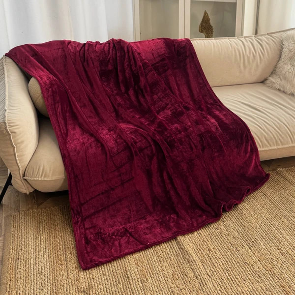 Плед флісовий Love You 8297 200х220 см бордовий