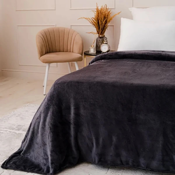 Плед флісовий Love You 82996 200х220 см чорний