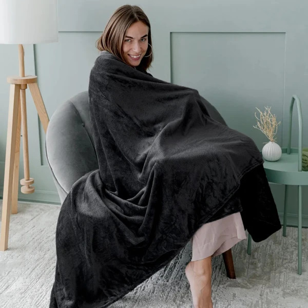 Плед флісовий Love You 82996 200х220 см чорний