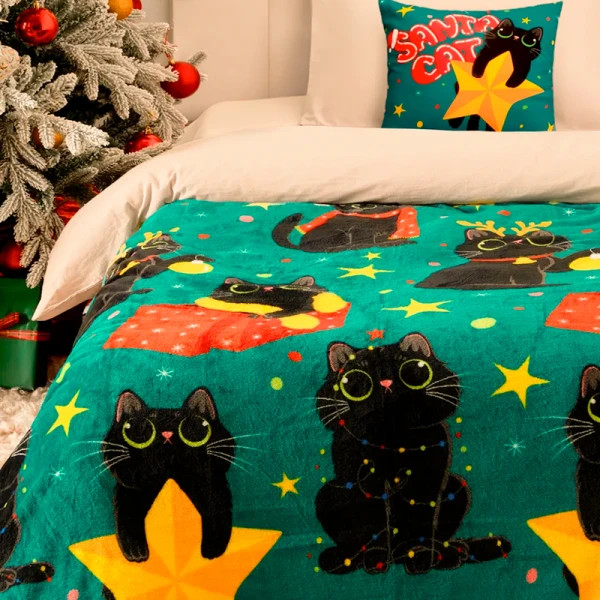 Плед флісовий Love You Зірки та котики 9119 150х200 см