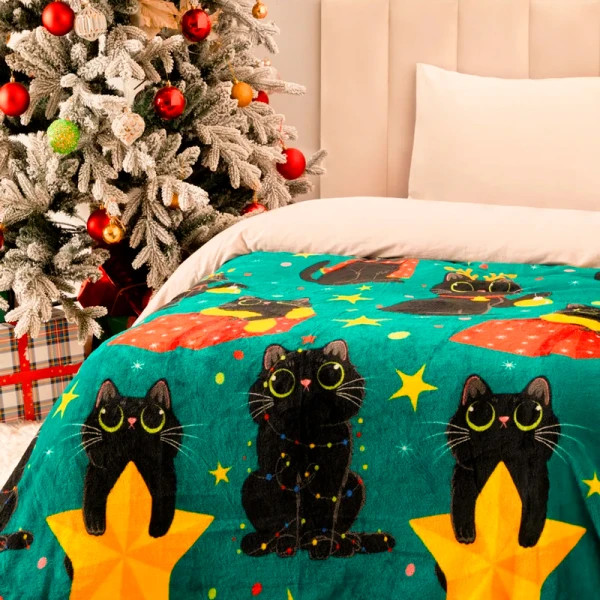 Плед флісовий Love You Зірки та котики 9119 150х200 см