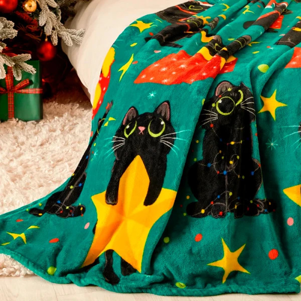 Плед флісовий Love You Зірки та котики 9119 150х200 см